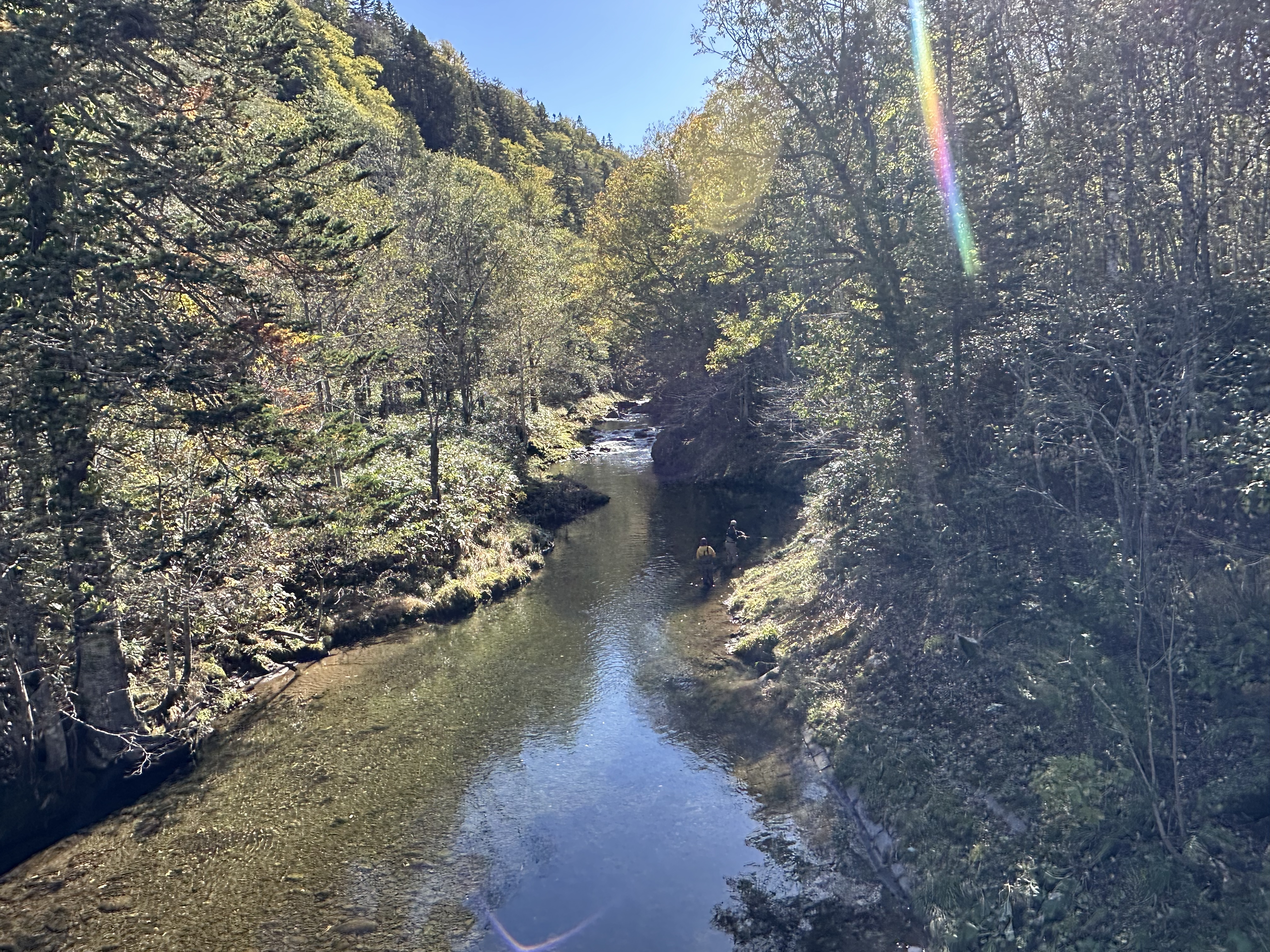 道北の源流を上から望む風景